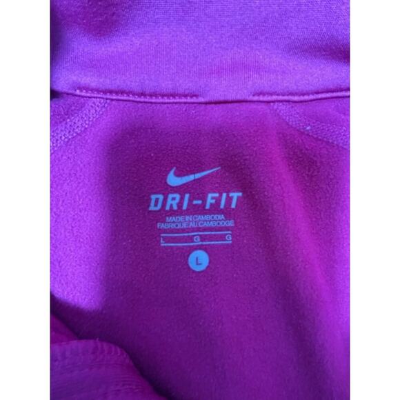 Nike Womens Pink Livestrong Dri-Fit Long-Sleeve Quarter-Zip Pullover Top, L - Picture 7 of 9
